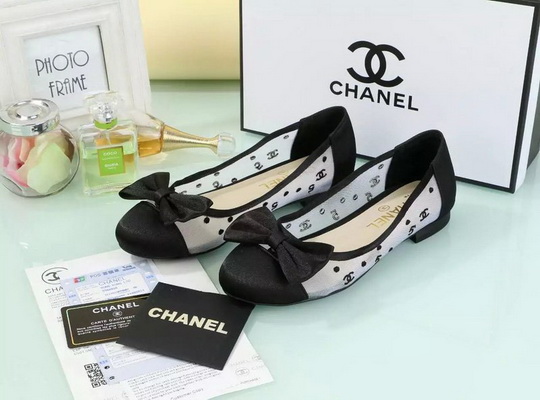 CHANEL Shallow mouth flat shoes Women--049